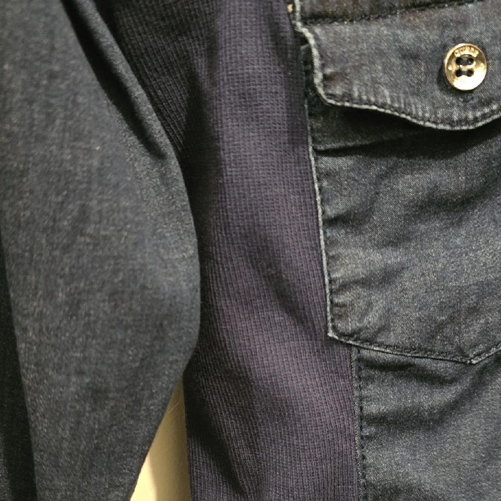 GUESS Women's Stretchy Denim Blouse - Picture 4 of 5